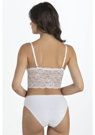 Fabony Bayan Dantelli Bralet Sütyen Külot Takımı 1310 Beyaz