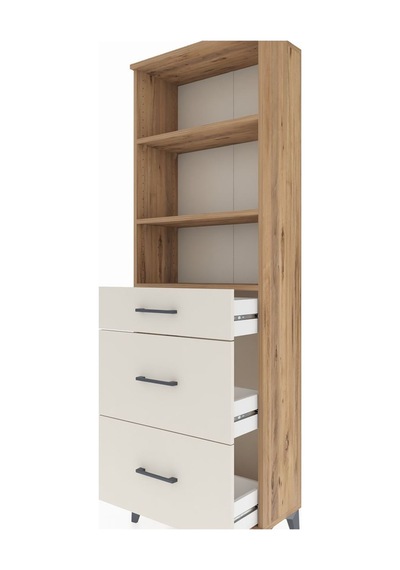 Arges Dolap 3 Raflı 3 Çekmeceli 60x30x182 Çam-aytaşı Çam