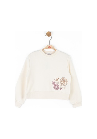Xo Kids Kiz Çocuk Sweatshirt 4-8 Yaş 37523 Krem
