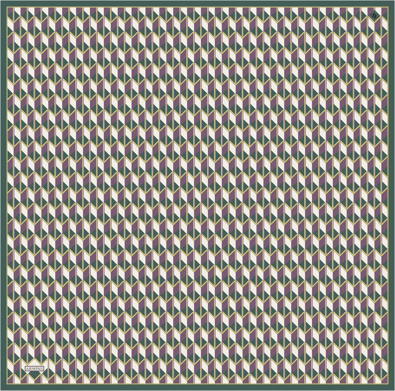 Armine Geometrik Desenli Saf İpek Twill Eşarp 9309d 84 Çok Renkli