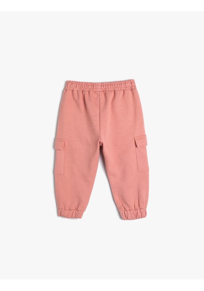 Koton Basic Kargo Jogger Eşofman Altı Cepli Beli Lastikli Pembe 4wmg40161ak Gül