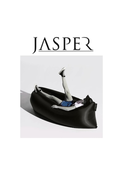 Jasper Siyah Pratik Şişme Yatak Rüzgarla Şişme Şezlong Kamp Plaj Çok Renkli