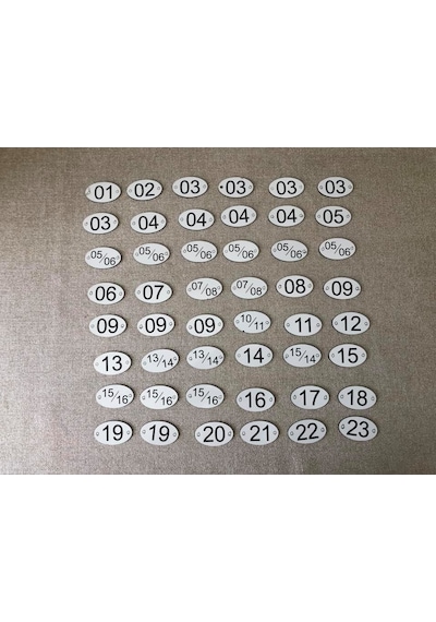 Universal Plastik Koltuk Numarası 1-23 Arası 48 Adet