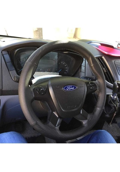 Ford Transit Araç Karbon Deri Direksiyon Kılıfı Siyah