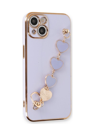 Apple Uyumlu iPhone 14 Uyumlu Kılıf Esila Silikon - Lila