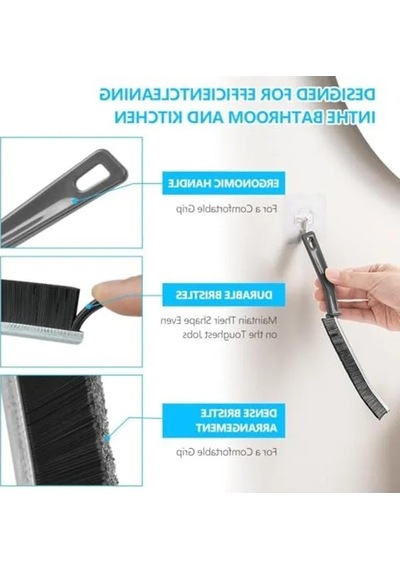 2 Adet Derz Temizleme Fırçası, İnce Boşluklar İçin Ergonomik Tasarım Açık Ahşap