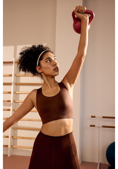 Penti Kahverengi Stretch-360 Orta Destek Flexline Spor Sütyeni