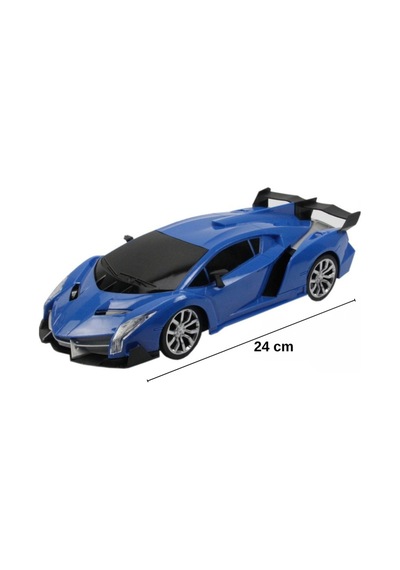Uzaktan Kumandalı Şarjlı Araba 24 Cm Işıklı Ferrari & Lamborghini Model Full Fonksiyonlu Oyuncak Lacivert Lamborghini