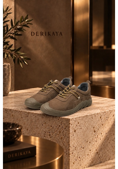Derikaya Urban Erkek Vizon Delikli Yan Panel Detaylı Bağcıklı Sneaker