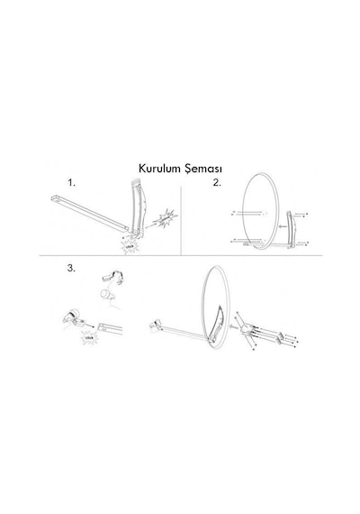 Tayfun 70 Cm Ofset Uydu Çanak Anten-büyük Maunt