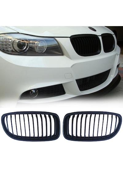 Bmw E90 Lci Böbrek M Technic Tek Çizgi Mat Siyah 2009-2012