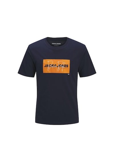 Jack & Jones Erkek Gögüs Logo Baskili Tisört - Cole - 12288492 Lacivert