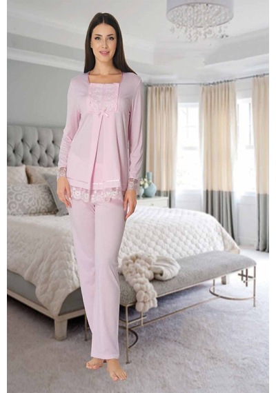 Effortt Mayss Collections 3045 Pembe Renk Lohusa Pijama Takımı Pembe