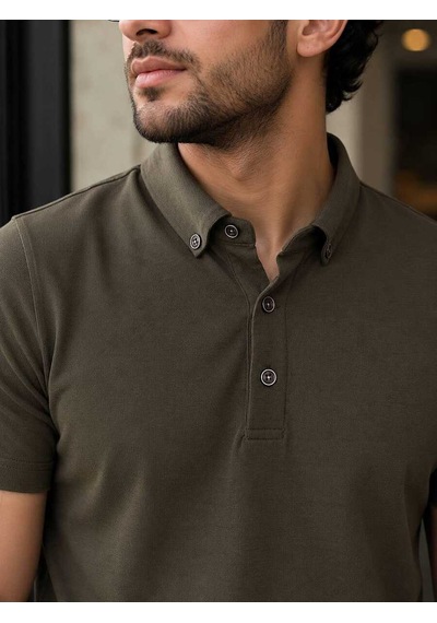 Bys Beystil Erkek Kahve Polo Yaka Düğmeli T-şhirt 263461