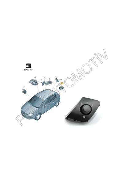 Seat İbiza 20092017 Ayna Ayar Düğmesi Katlanır 6j1959565d