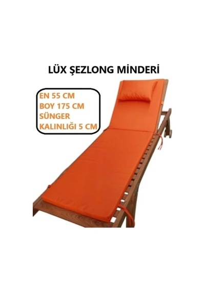 Lüks Şezlong Minderi Yastıklı 5cm Sünger Turuncu Çok Renkli