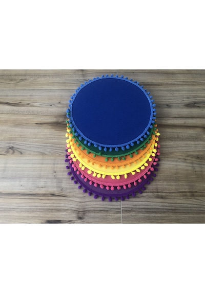 Karışık Renkli Ponponlu Supla 33 Cm Mdf Dahil 6 Adet Çok Renkli