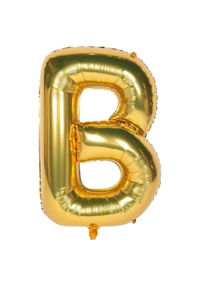 Folyo Balon B Harfi Helyum Balon 100 Cm Gold Renk - B Harf Balon - Harf Folyo Balon Altın Gold Harf Çok Renkli