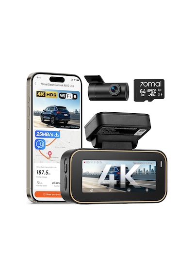 70mai A810 Lite Dashcam Ön Arka, 4k Dashcam 2160p+1080p, 64gb Kartlı, 24 Saat Park İzleme, 4g Lte Uzaktan Erişim Destekli, Acil Durum Ön Kayıt, G-sensor, Gece Görüşü Hdr, F1.55, 5ghz Wifi 70mai A810 Lite Dashcam Ön Arka, 4k Dashcam 2160p+1080p, 64gb Kartlı, 24 Saat Park İzleme, 4g Lte Uzaktan Erişim Destekli, Acil Durum Ön Kayıt, G-sensor, Gece Görüşü Hdr, F1.55, 5ghz Wifi