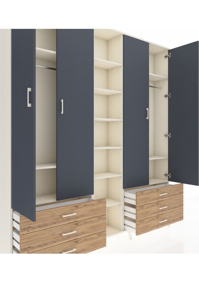 Arges Dolap 13 Raflı 6 Çekmeceli 2 Askılı 220x30x243 Aytaşı-antrasit/çam Antrasıt/atlas Çam Arges Dolap 13 Raflı 6 Çekmeceli 2 Askılı 220x30x243 Aytaşı-antrasit/çam Antrasıt/atlas Çam