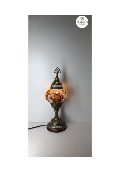 El Yapımı Otantik Mozaik Masa Lambası Yüksek Boy Kahverengi - 820076288 Kahverengi