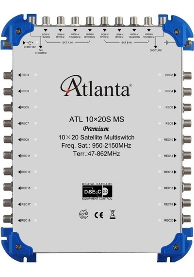 Atlanta 10/20 10x20 Santral Merkezi Sistem Multiswitch Sonlu / Karasal Aktif + Adaptör