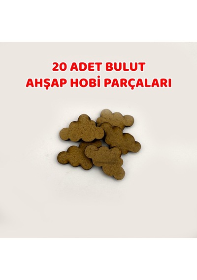 20 Adet Bulut Ahşap Hobi Parçaları Mdf Malzeme, El Sanatları İçin Uygun-735 04