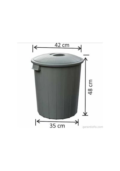 Garanti Metal 7485 Plastik Klasik Kapaklı Çöp Kovası (50 Litre)