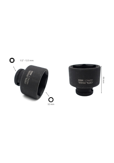 Ceta Form 32 Mm 1/2 6 Köşe Havalı Lokma Anahtar C62-h32