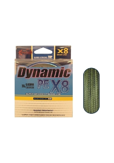 Captain Dynamic Soft Pe 8 Örgü Spin İp Misina 300mt Yeşil 0,30mm - Standart