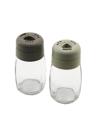 Qlux C-00532 Tuzluk Ve Baharatlık 100cc Plastik Kapak 3 Sitil Döküm Star Çizgili Cam - 30'li Paket Diğer
