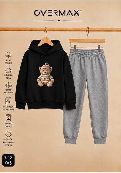 Overmax Teddy Bear Baskılı Çocuk Kapüşonlu Sweatshirt Eşofman Takımı 3-12 Yaş Siyah Üst-gri Alt - 924458985 Siyah Üst-gri Alt Overmax Teddy Bear Baskılı Çocuk Kapüşonlu Sweatshirt Eşofman Takımı 3-12 Yaş Siyah Üst-gri Alt - 924458985 Siyah Üst-gri Alt