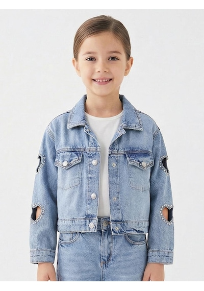 Xo Kids Kız Çocuk Jeans Ceket 4-13 Yaş 2691 Mavi