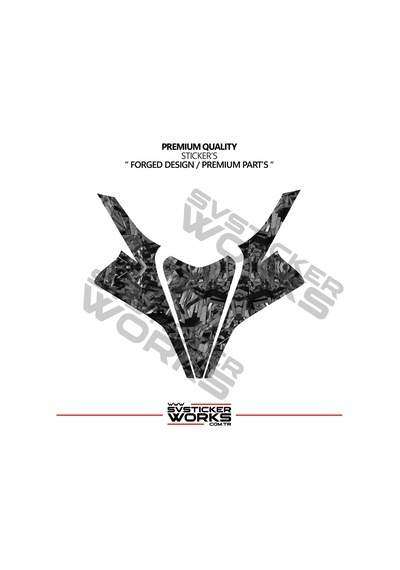 Cfmoto 450sr Forged Karbon Kaplama Ön Kafa Ortası Sticker Etiket Modeli