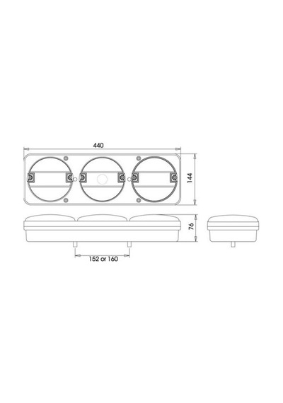 Çerkez 3Lü Hamburger Set Lamba 12V-24V Kombinasyon