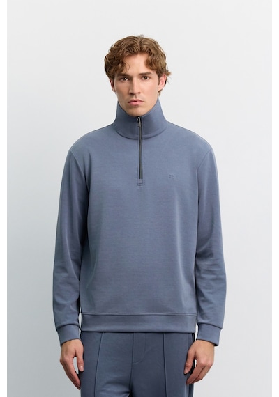 Avva Erkek İndigo Dik Yaka Fermuarlı Modal Karışımlı Soft Touch Regular Fit Sweatshirt A62y1271 Avva Erkek İndigo Dik Yaka Fermuarlı Modal Karışımlı Soft Touch Regular Fit Sweatshirt A62y1271