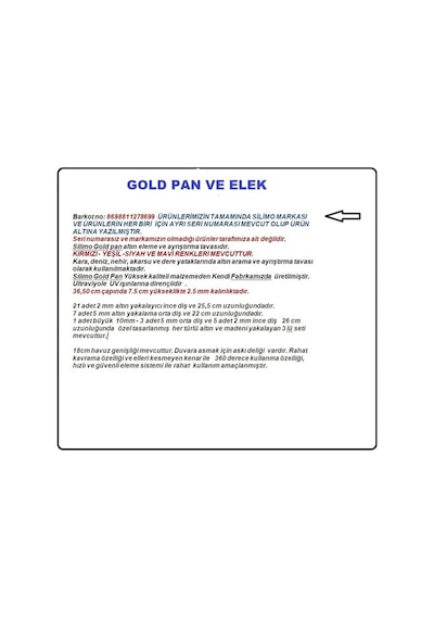 Gold Pan Altın Eleği Ve Pan Üstü Elek  Altın Arama Eleme Yeşil