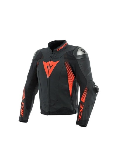 Dainese Daınese Super Speed 4 Black Mat Fluo Red Ceket Renkli