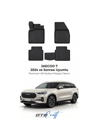 Otocraft Jaecoo 7 2024+ Araca Özel 4d Karbon Oto Paspas Havuzlu Tam Set