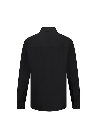 Hatemoğlu Siyah Comfort Fit Bebe Yaka Shacket Uzun Kollu Gömlek Siyah