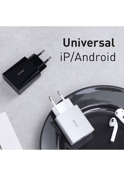 Baseus Akıllı Şarj 18W PD Type-C Hızlı Şarj Adaptörü, Uyumlu MacBook Pro,Android ve iOS