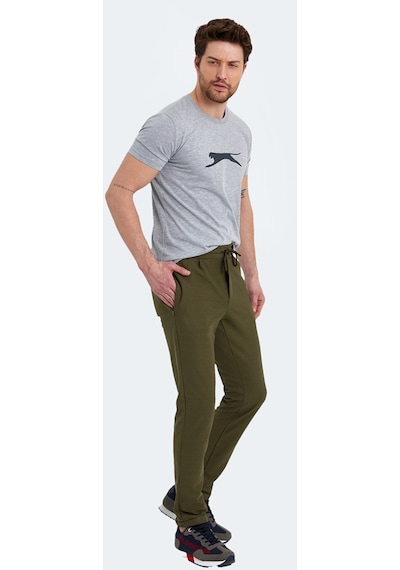 Slazenger PART Erkek Fermuar Cepli Dar Paça Haki Eşofman Altı