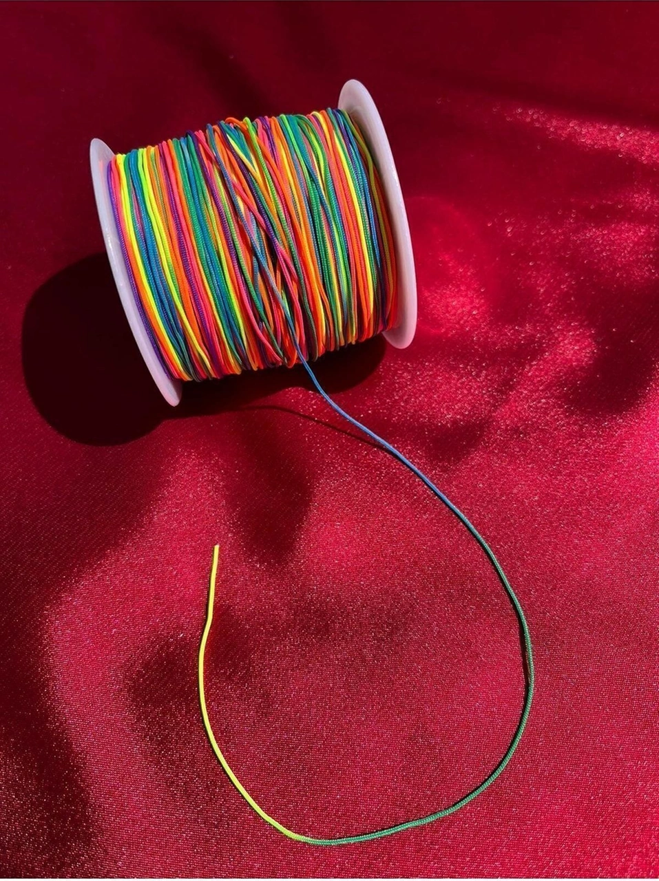 10 Metre Gökkuşağı Renk Paraşüt Ipi, Takı Ipi 0,80 Mm - Makara & Top Değildir Nakış Ipi