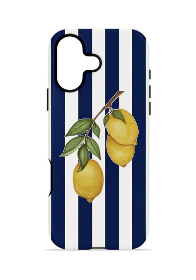 Apple iPhone Uyumlu 17 Vorian Çift Katmanlı Magsafe Kılıf Amalfi Lemon Branch