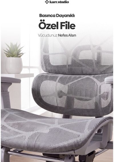 Karr Office Odessa Fonksiyonel Çalışma Koltuğu Gri