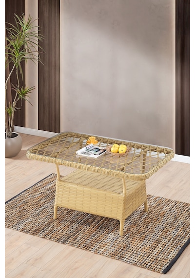 Edra Rattan Puflu Bahçe Balkon Takımı 3+1+1+camlı Masa Cappuccino Cappuccino Edra Rattan Puflu Bahçe Balkon Takımı 3+1+1+camlı Masa Cappuccino Cappuccino