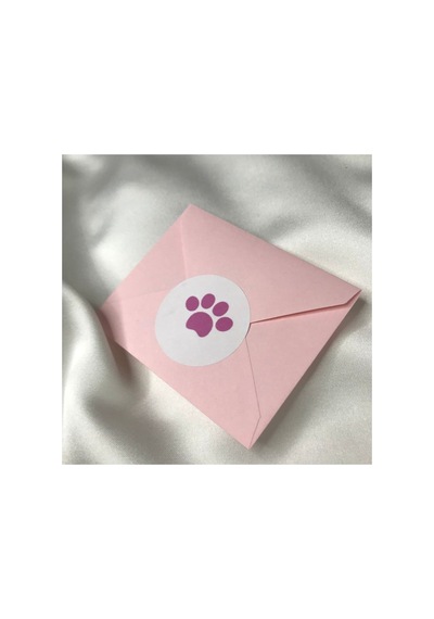 Pembe Pati Yuvarlak Mat Etiket Pınk Paw Stıcker Pet Hayvan 4 Cm - 40 Adet Çok Renkli