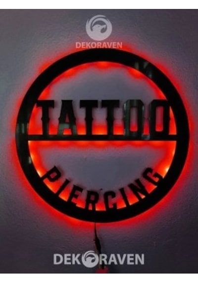 Tatto & Piercing Led Işıklı Tablo-iç Mekan Tabela