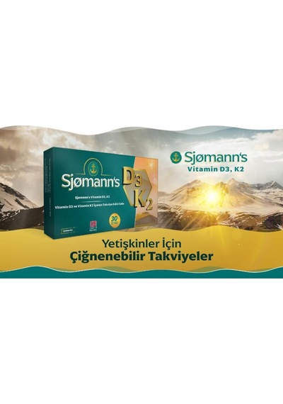 Sjomann's D3 K2 Çiğnenebilir Jel 2 x 30 Tablet