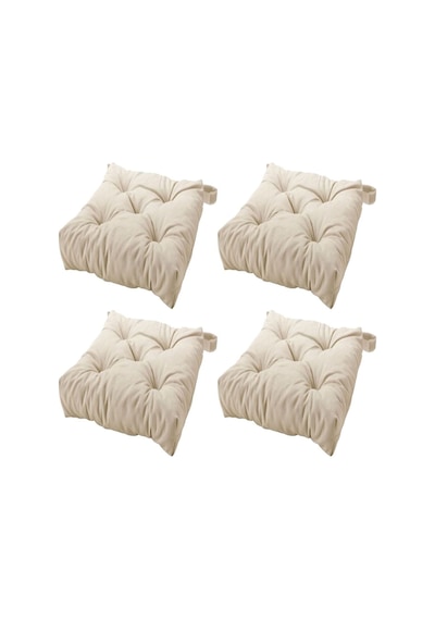Malında Sandalye Minderi Ekru 4 Adet 40/35x38x7 Cm